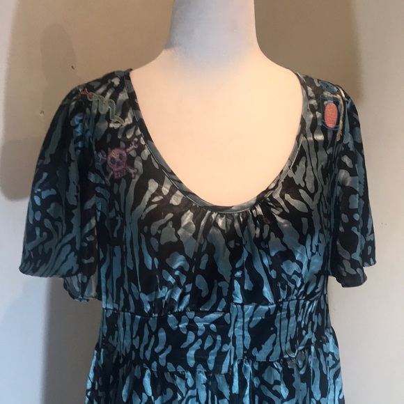 “TOPSHOP” for “LAURA” 80’s Embroidered Dress. - Picture 3 of 13